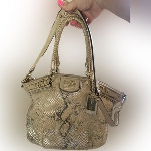 Coach purse with snakeskin print